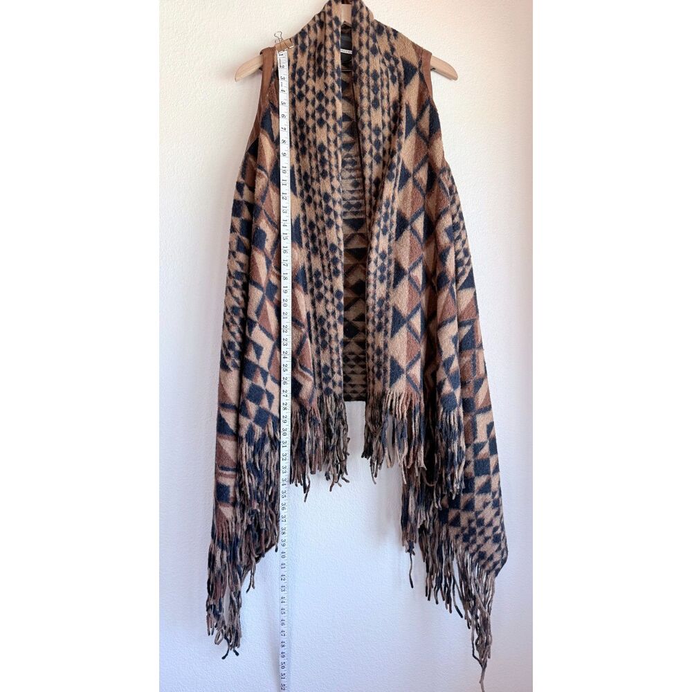 Plenty by Tracy Reese Canton Fringe Sweater Vest Aztec Geo Anthropologie XS/S - Picture 9 of 12